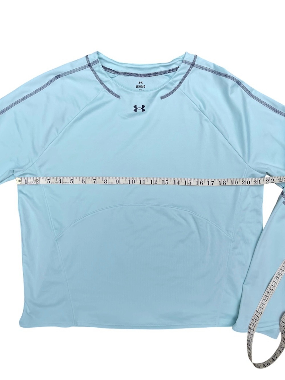 Under Armour Light Aqua Blue Long Sleeve Performance Top Thermal Layer L - Picture 7 of 7